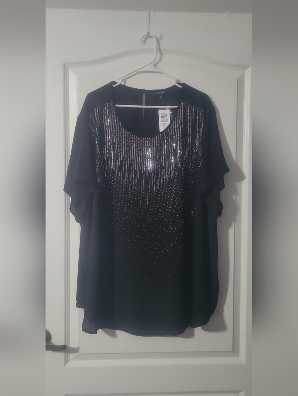 Torrid Black Sequin Blouse